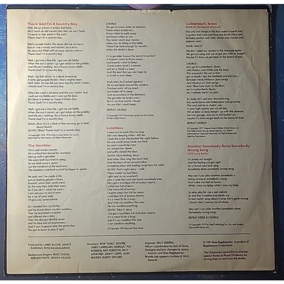 The Chipmunks "Urban Chipmunk"  33 1/3 RPM 12" Vinyl LP Record-1981 - Picture 3 of 4